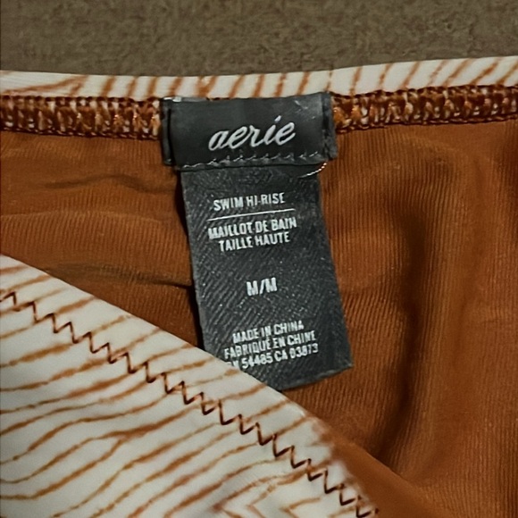 AERIE 2 Piece Swimsuit- Burnt Orange/Brown Halter Top / High waisted bottom- M - Picture 5 of 8